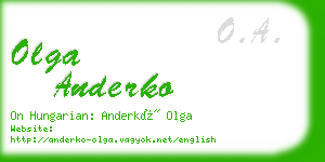 olga anderko business card